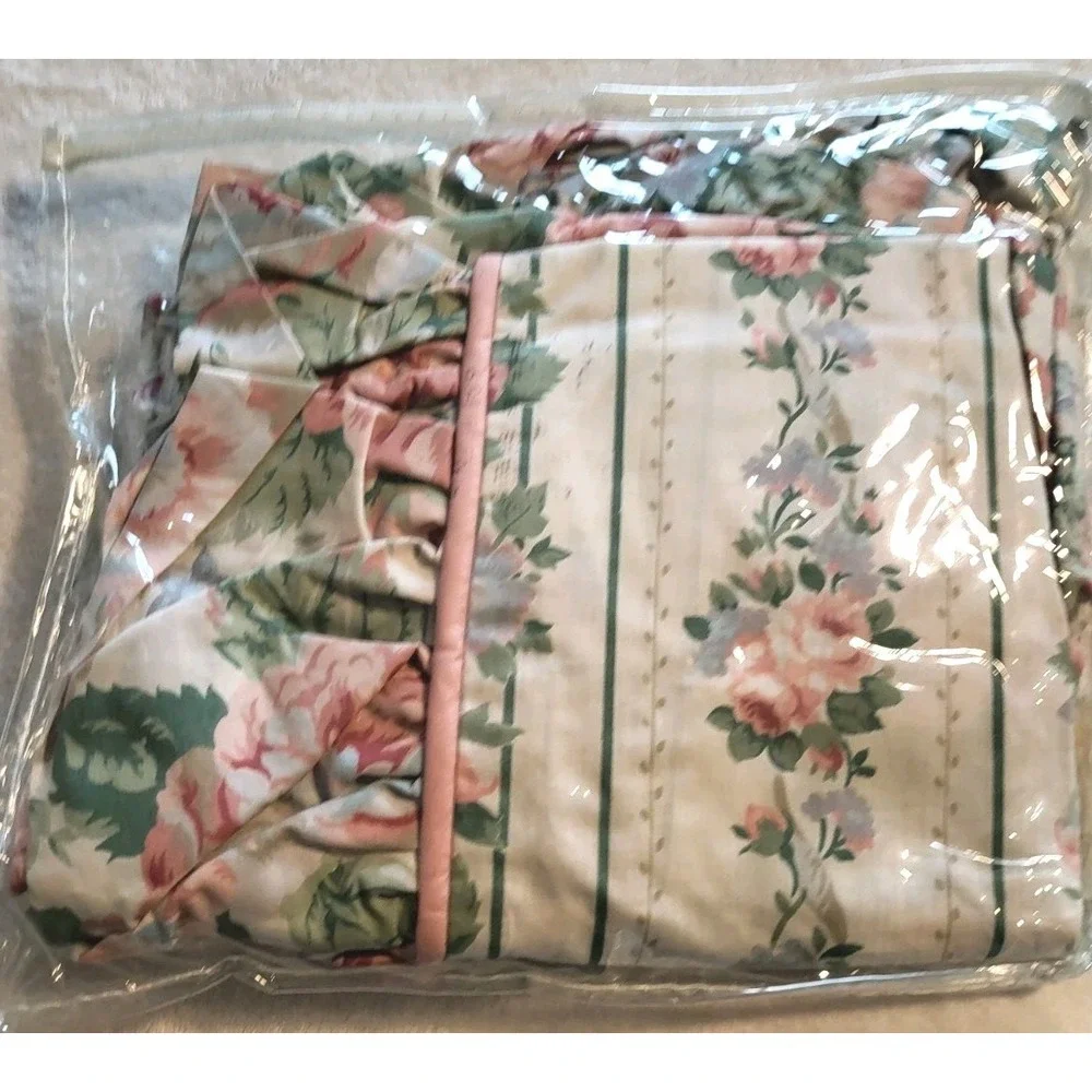New Vintage Croscill English Rose Ruffle Pillow‎ Sham Standard Elizabeth Gray